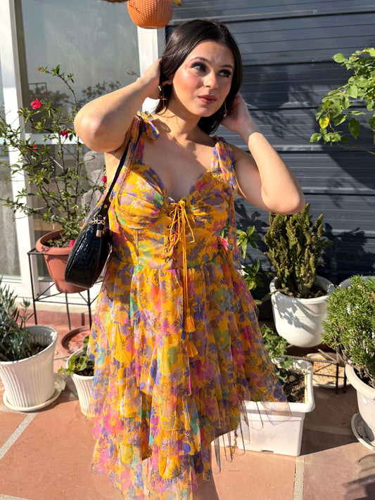 TANDUL Women Floral Printed Net Dress