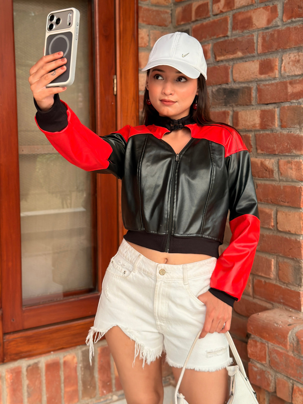 TANDUL Women’s Harley Quinn Inspired Leather Jacket