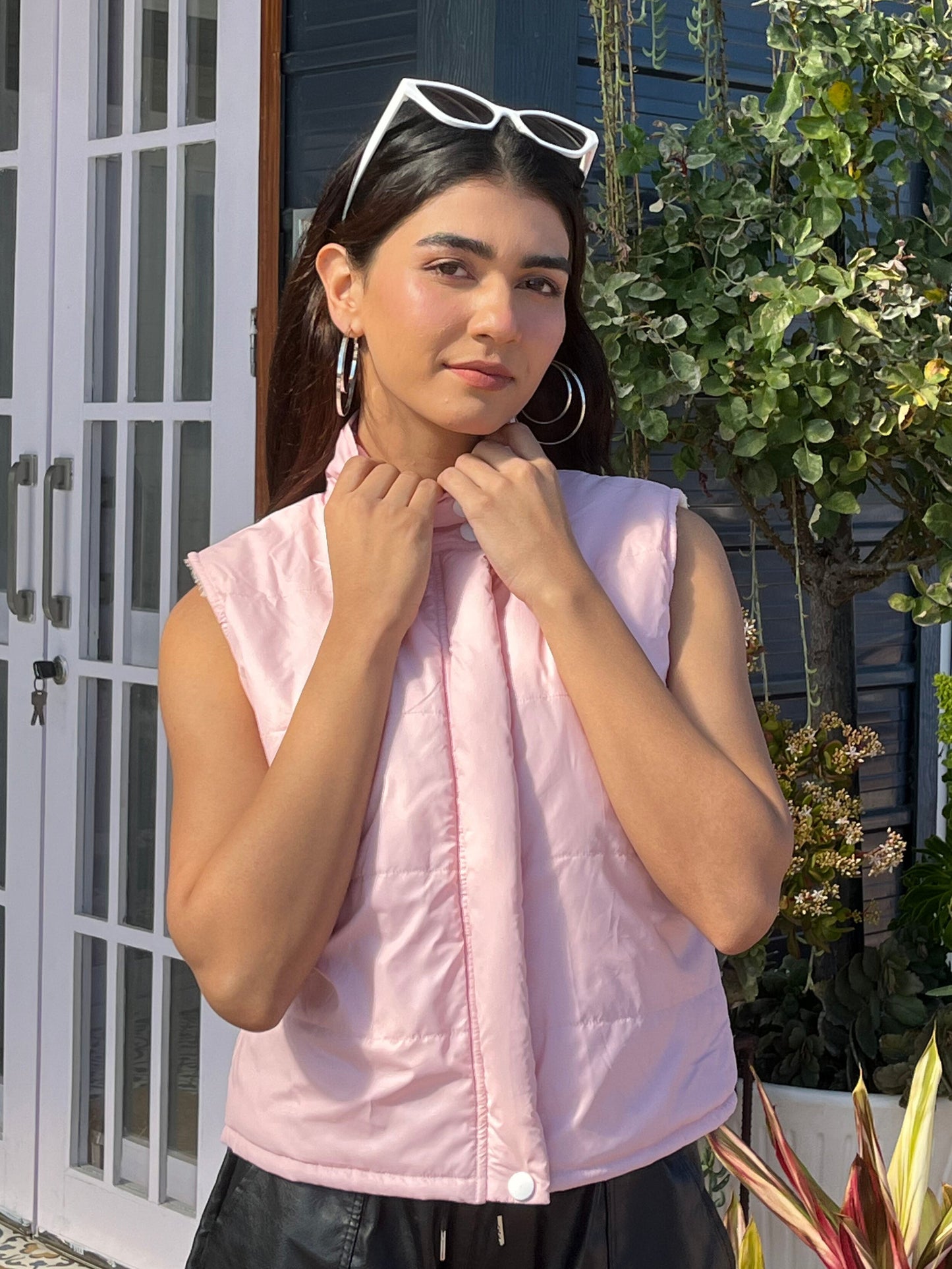 TANDUL Women Chic Pink Sleeveless Jacket