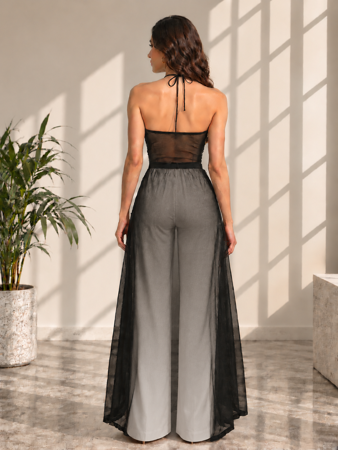 TANDUL Women Gothic Avant-Garde Georgette Sheer Shrug