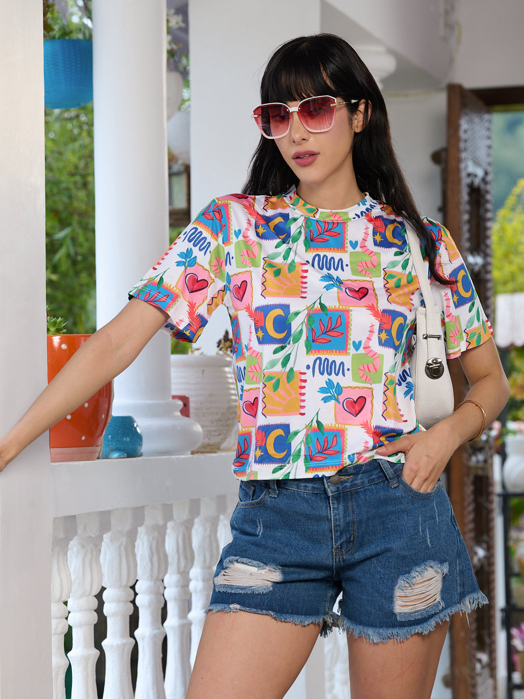 TANDUL Women Multicolor Printed T-shirt