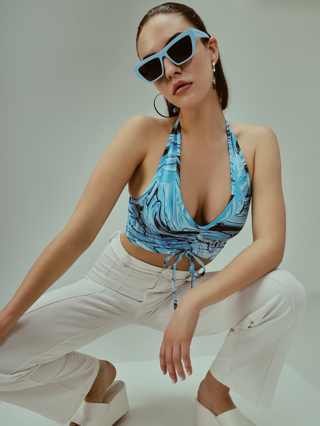 TANDUL Casual Sleeveless Printed Women Multicolor Top
