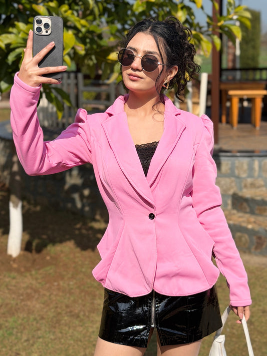 TANDUL Women Pink Solid Blazer