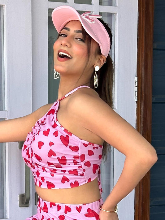 TANDUL Women Pink Heart Printed Top