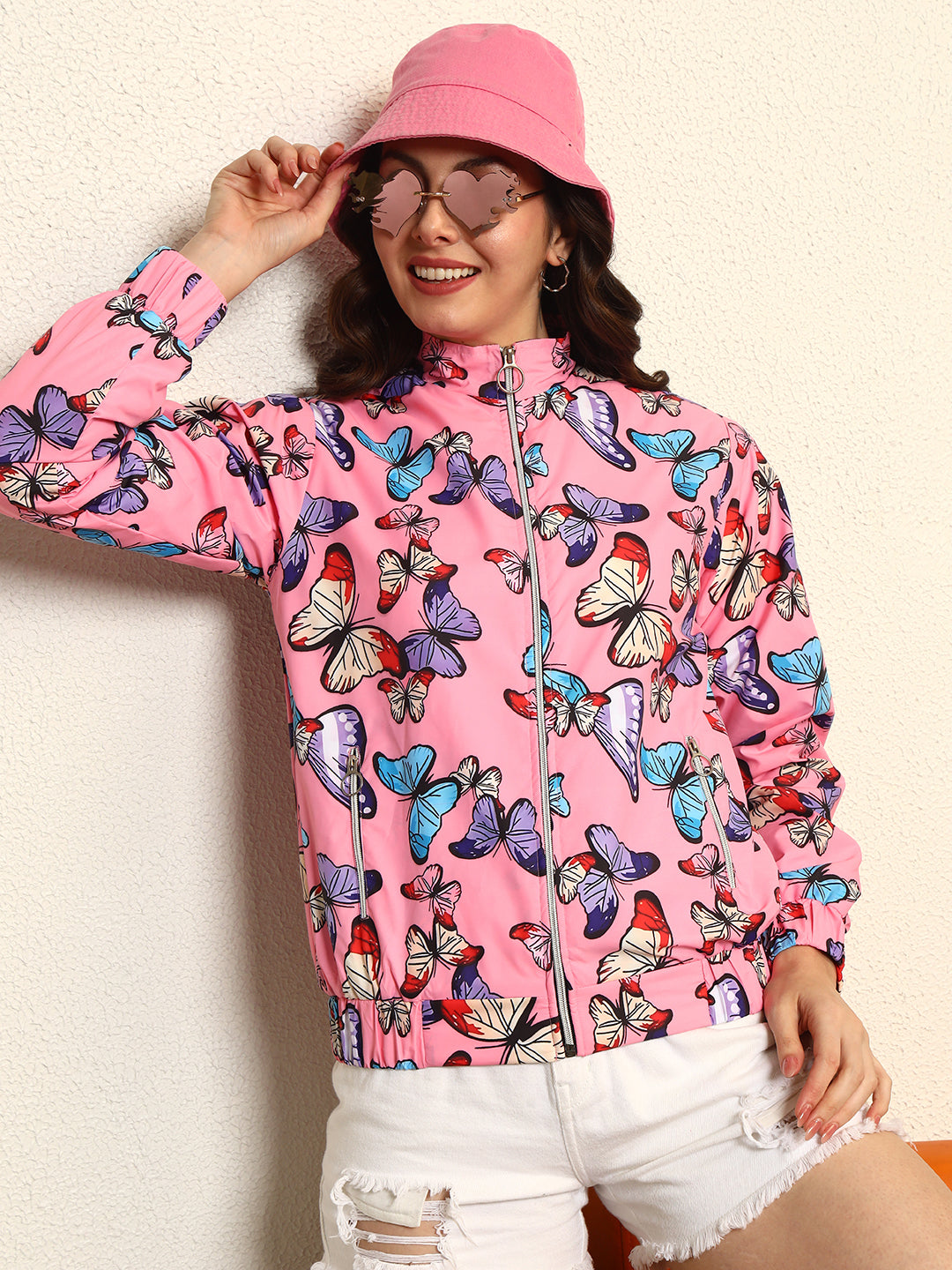 TANDUL Women Charming Pink Printed Jacket