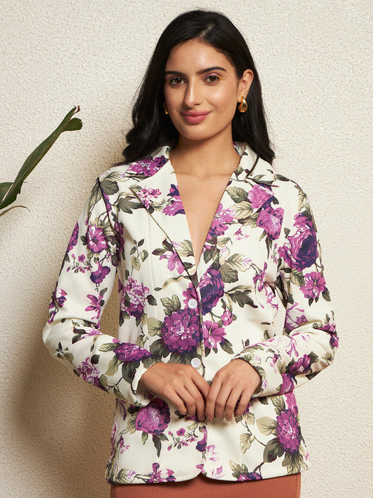 TANDUL Women Multicolor Floral Printed Blazer