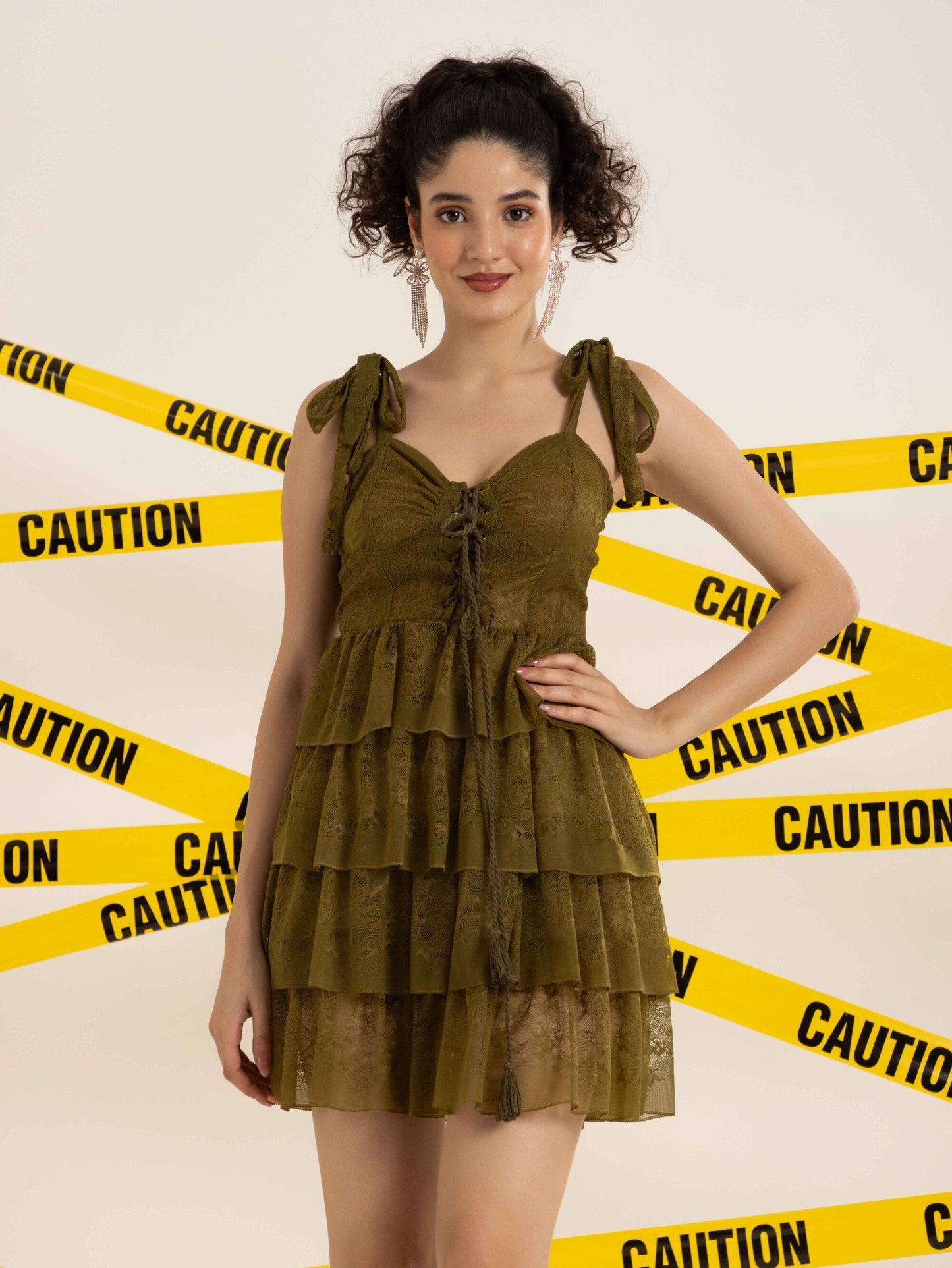 TANDUL  Women Empire Waist Green Dress