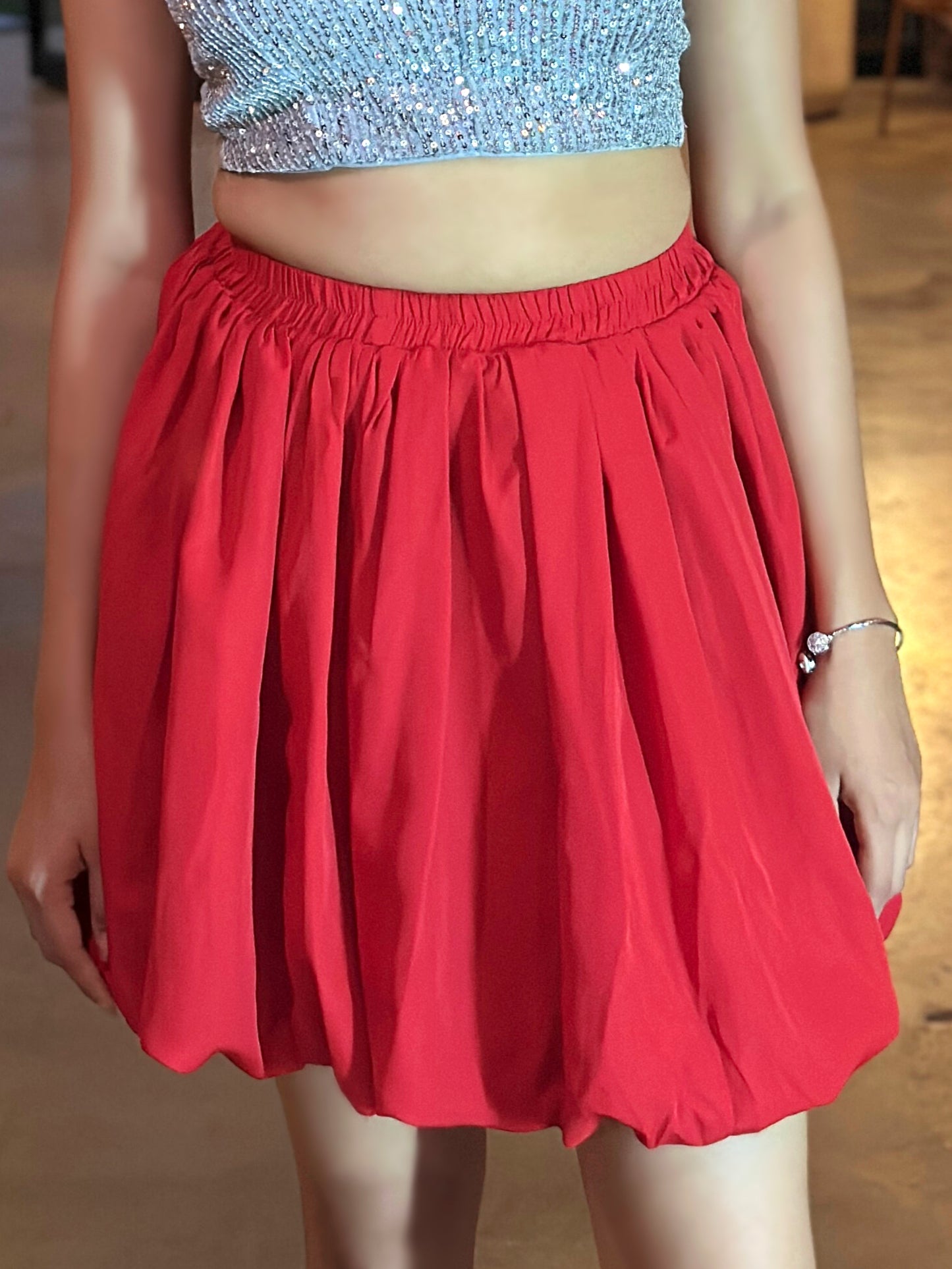 TANDUL Women Red Balloon Skirt
