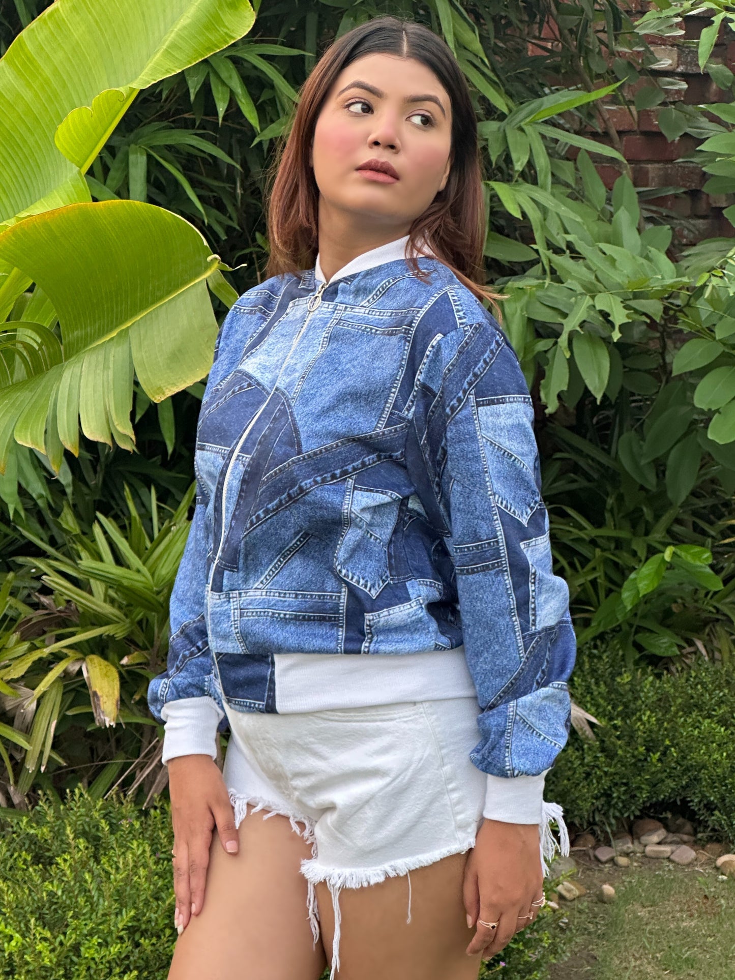 TANDUL Women Denim Patterned Jacket