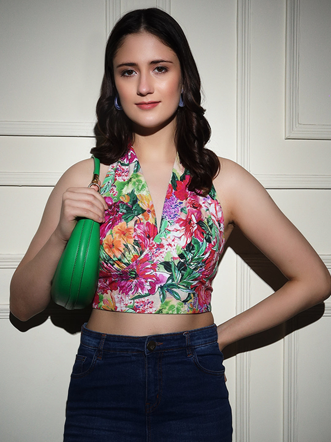 TANDUL  Casual Sleeveless Floral Print Women Multicolor Top