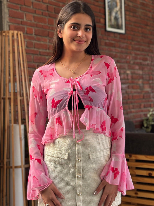 TANDUL Women Charming Pink Printed Top