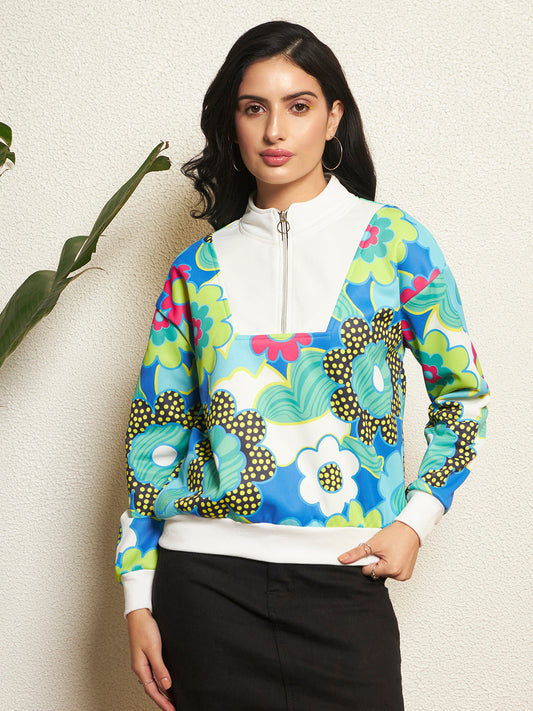 TANDUL Women Vibrant Floral Printed Sweatshirt