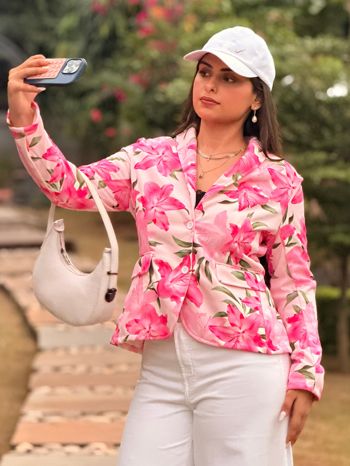 TANDUL Women Tropics Paradise Shavl-Collar Floral Blazer