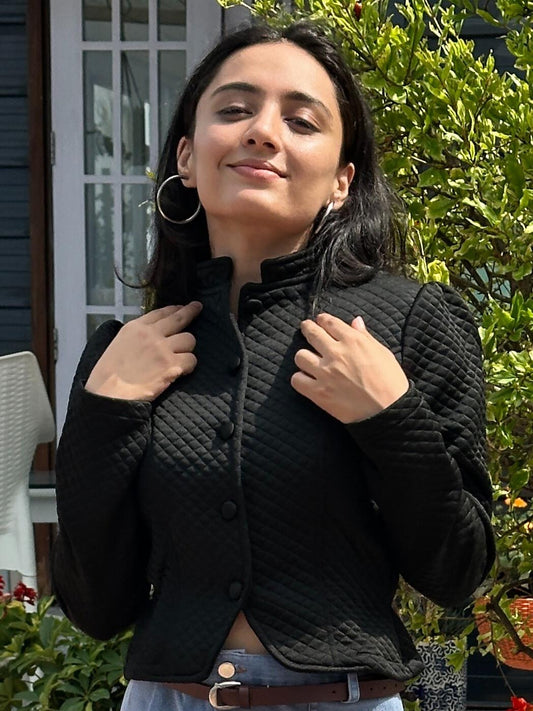 TANDUL Women Sleek Black Jacket