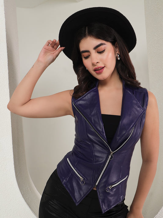 TANDUL  Women Solid Leather Jacket