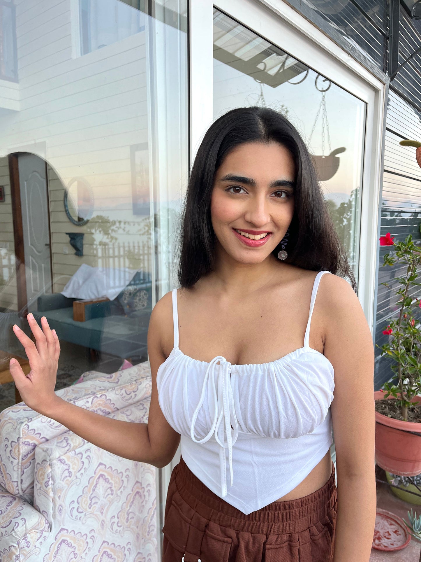 TANDUL Casual Sleeveless Solid Women White Top