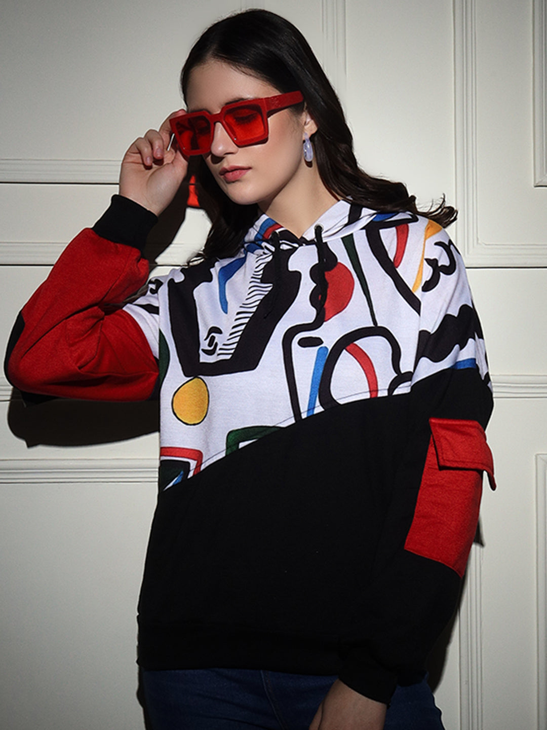 TANDUL  Women Full Sleeve Printed Hooded Sweatshirt