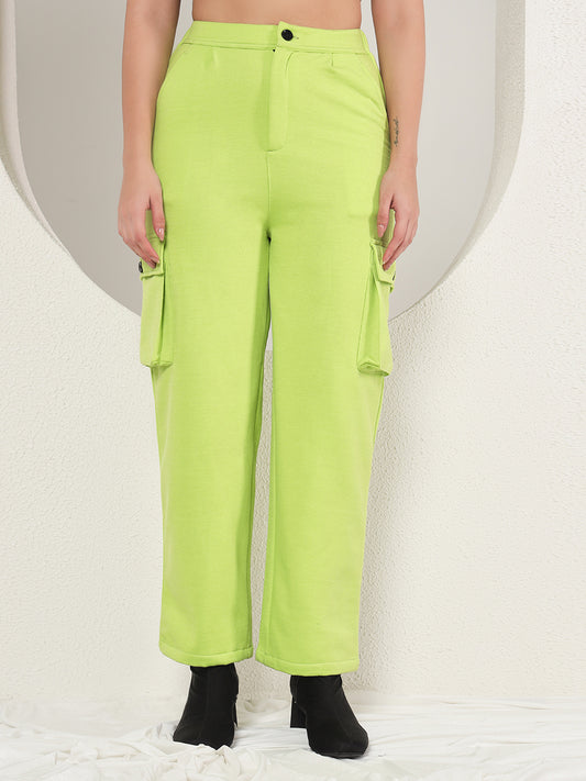 TANDUL  Women Regular Fit Green Lycra Blend Trousers