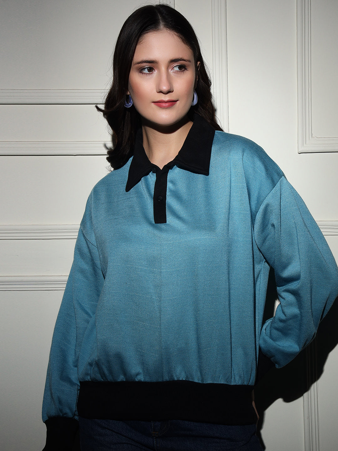 TANDUL  Women Full Sleeve Solid Sweatshirt