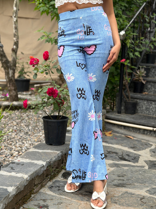 TANDUL Flared Fit Women Denim Printed Trousers
