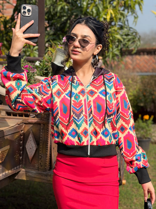 TANDUL Women Multicolor Printed Jacket with Hood