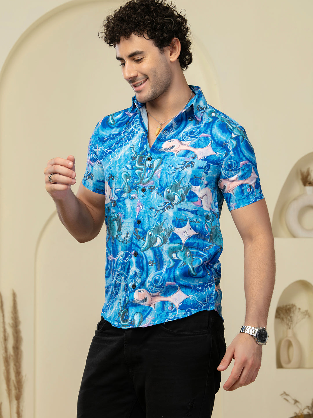 TANDUL Men Printed Casual Multicolor Shirt