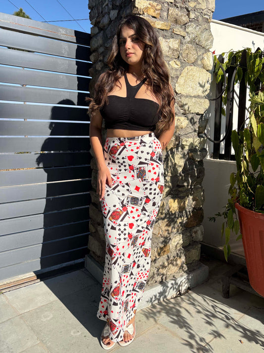 TANDUL Women Unique Playing Cards Skirt