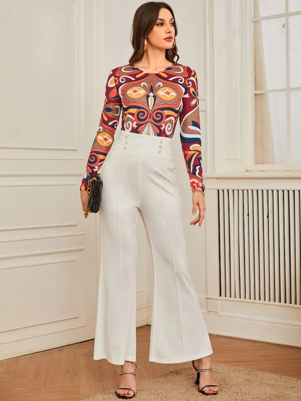 TANDUL Casual Regular Sleeves Printed Women Multicolor Top