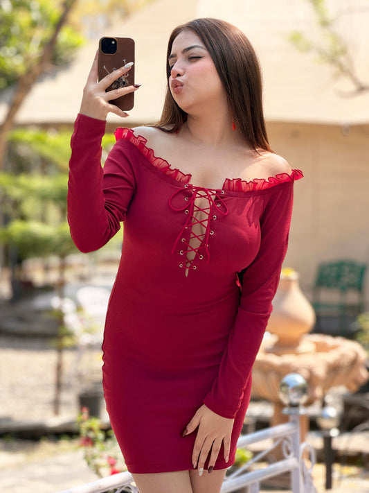 TANDUL Women Fucshia Pink Bodycon Dress
