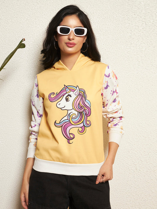 TANDUL Women Unicorn Printed Sweatshirt
