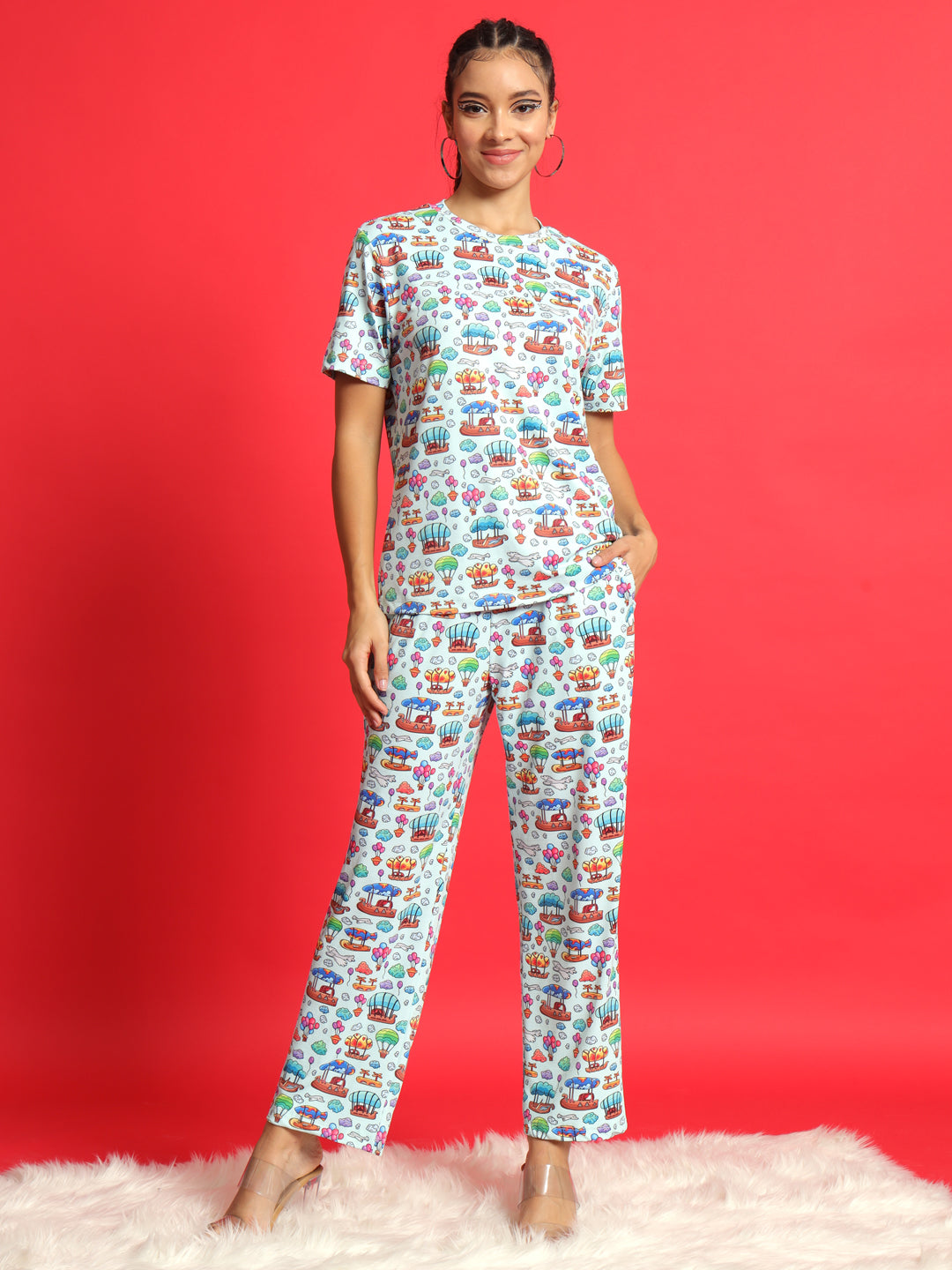 TANDUL  Women Top & Pyjama Set Multicolor Printed