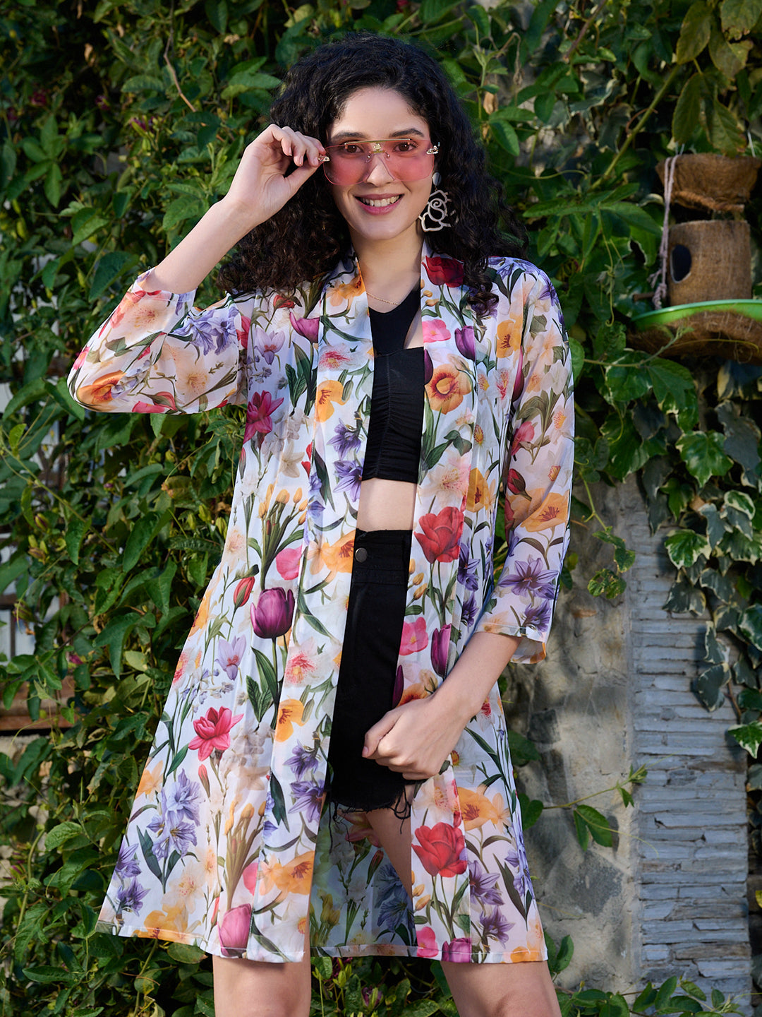 TANDUL Women Multicolor Floral Printed Shrug