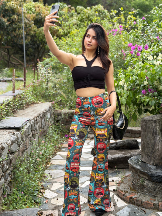 TANDUL Women Multicolour Flared Trousers