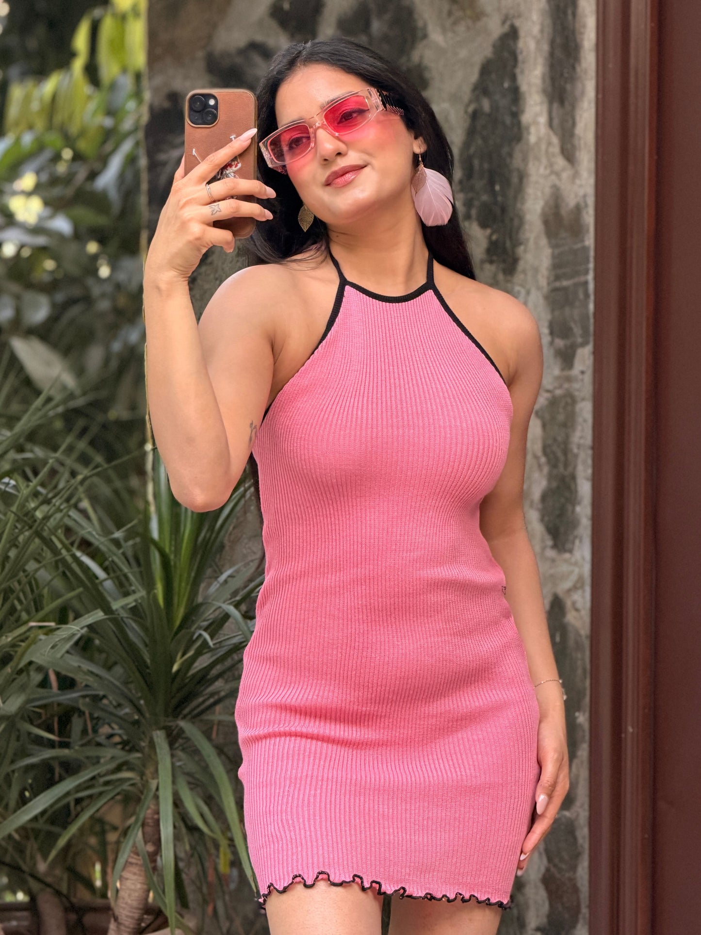 TANDUL Women Stunning Pink Knitted Dress