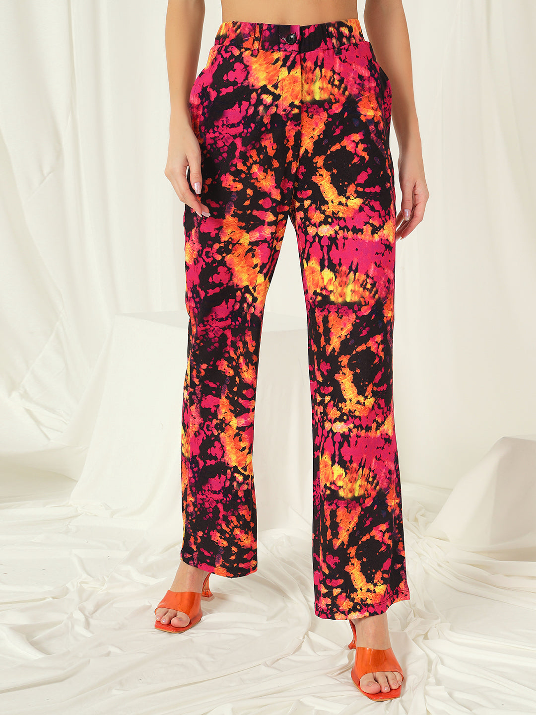 TANDUL  Women Regular Fit Multicolor Lycra Blend Trousers