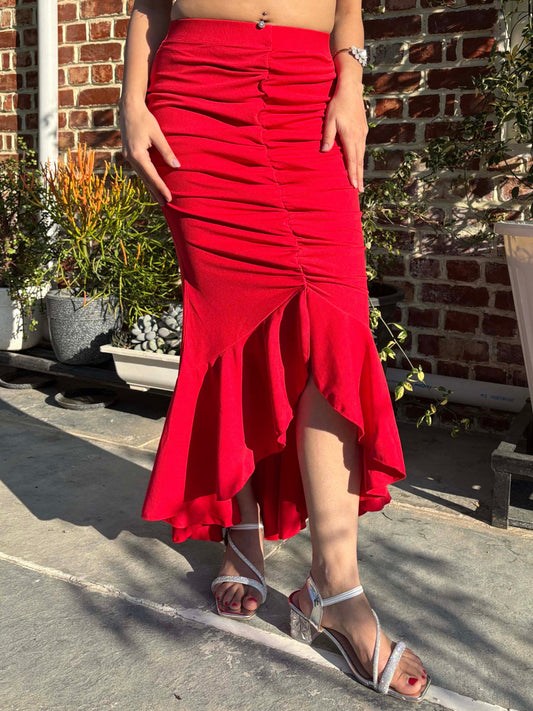 TANDUL Women Stunning Red Skirt