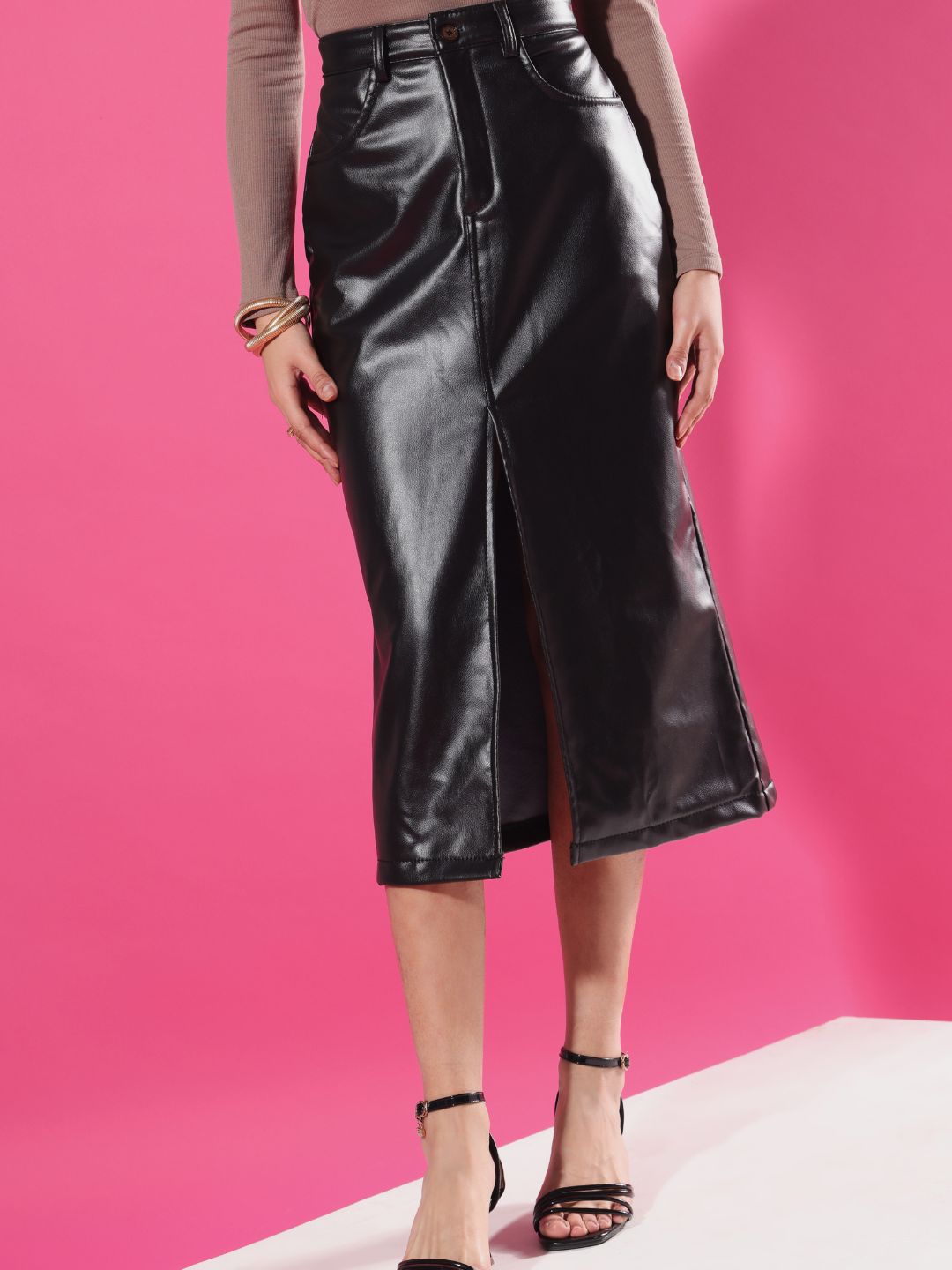 TANDUL Women Solid Tube Black Skirt