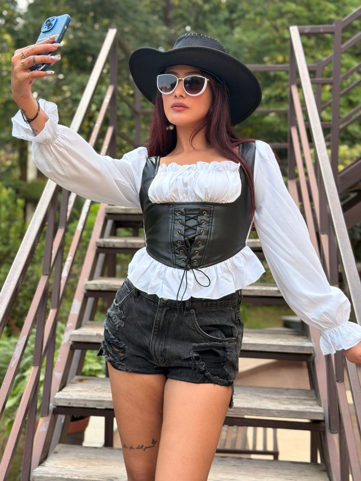 TANDUL Women Stylish White and Black top