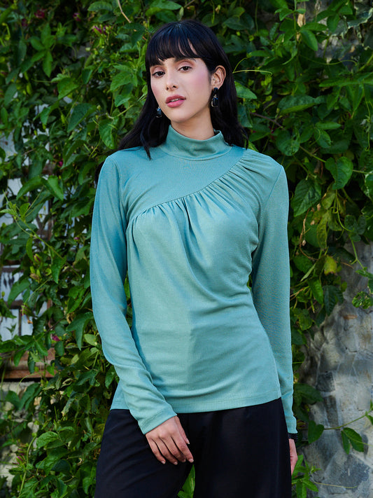 TANDUL Women Green Stylish Highneck