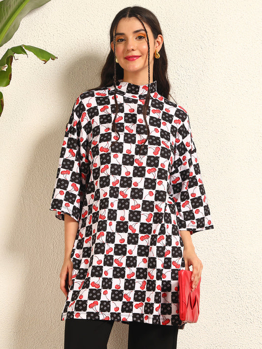 TANDUL Women Oversize Cherry Printed Tunic