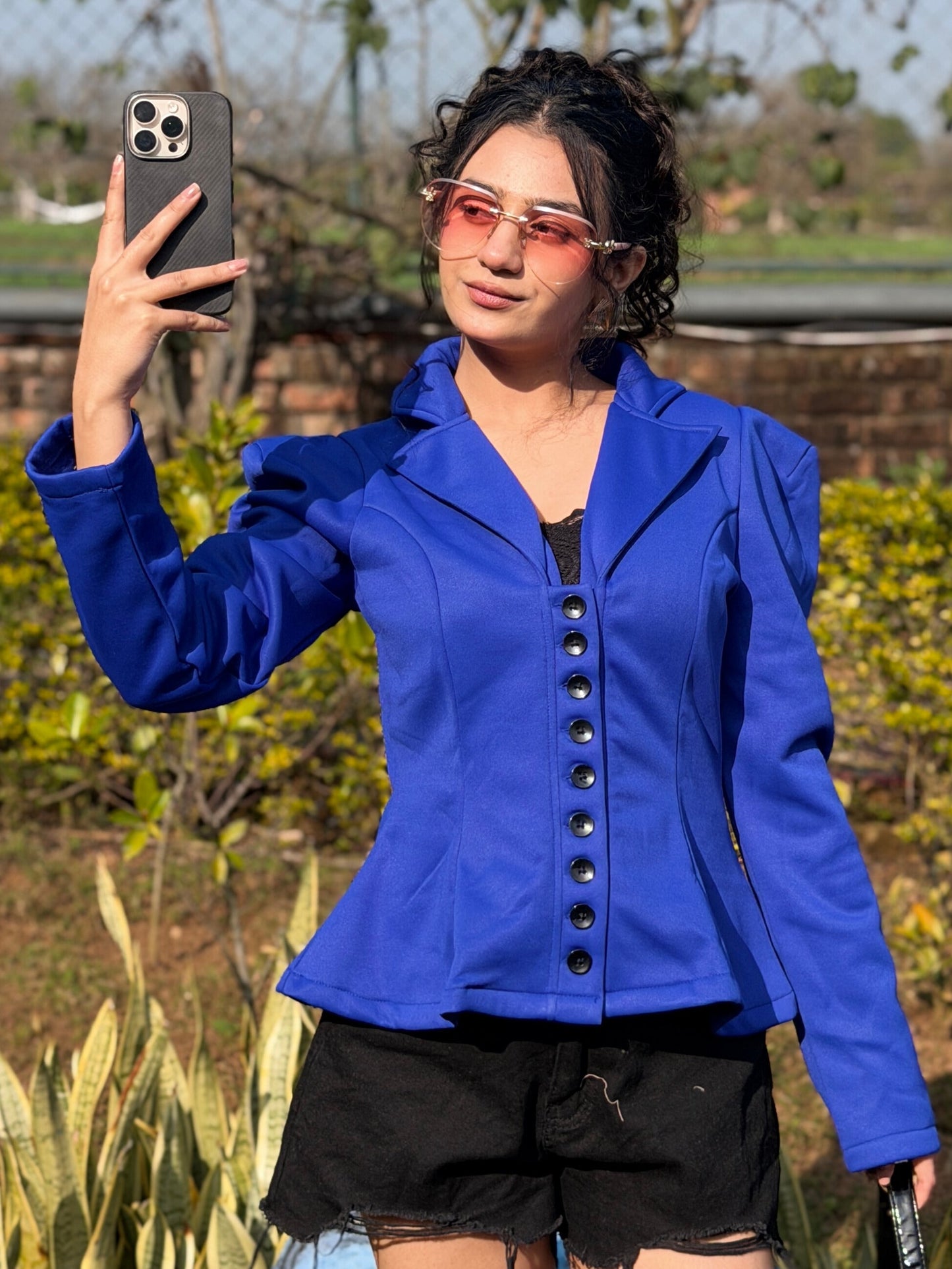 TANDUL Women Stylish Blue Solid Blazer