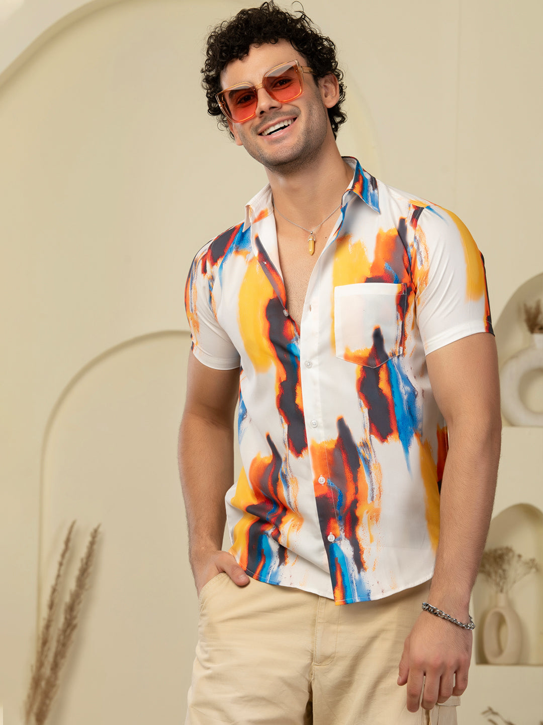 TANDUL Men Printed Casual Multicolor Shirt