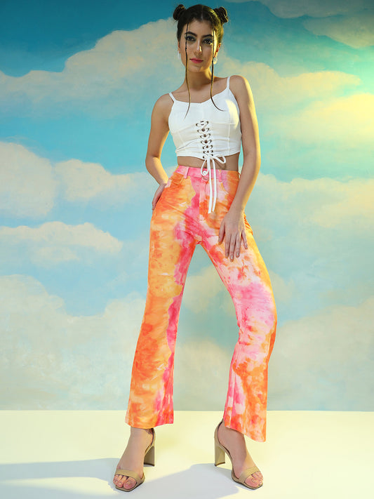 TANDUL  Women Regular Fit Multicolor Lycra Blend Trousers