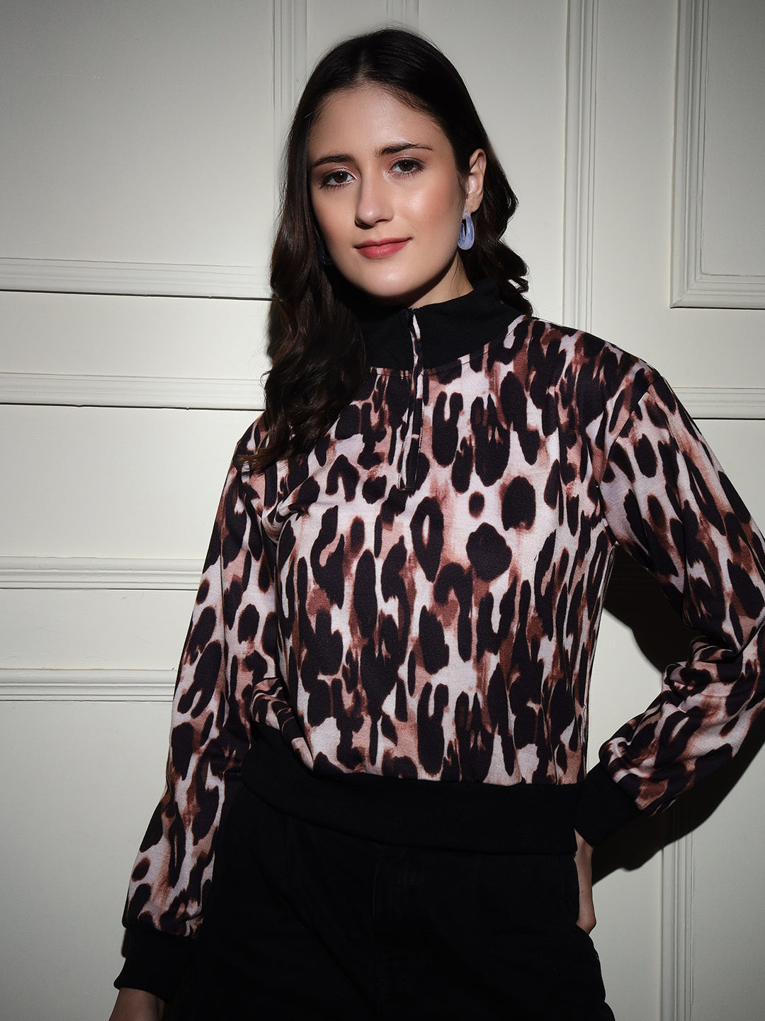 TANDUL  Women Full Sleeve Animal Print Sweatshirt