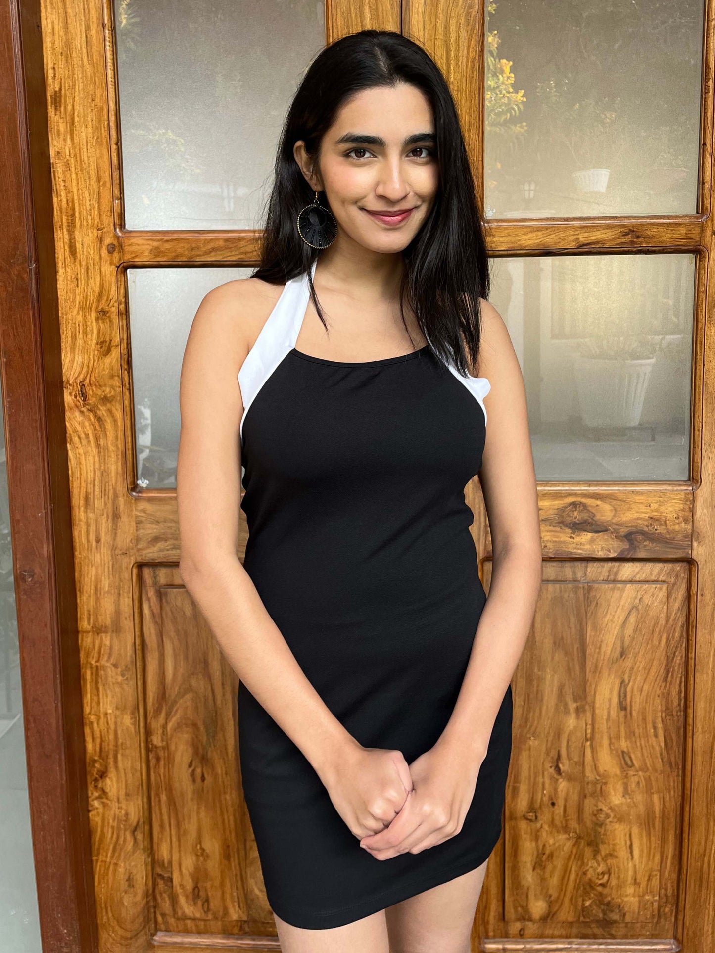 TANDUL Elegant Black Bodycon Dress