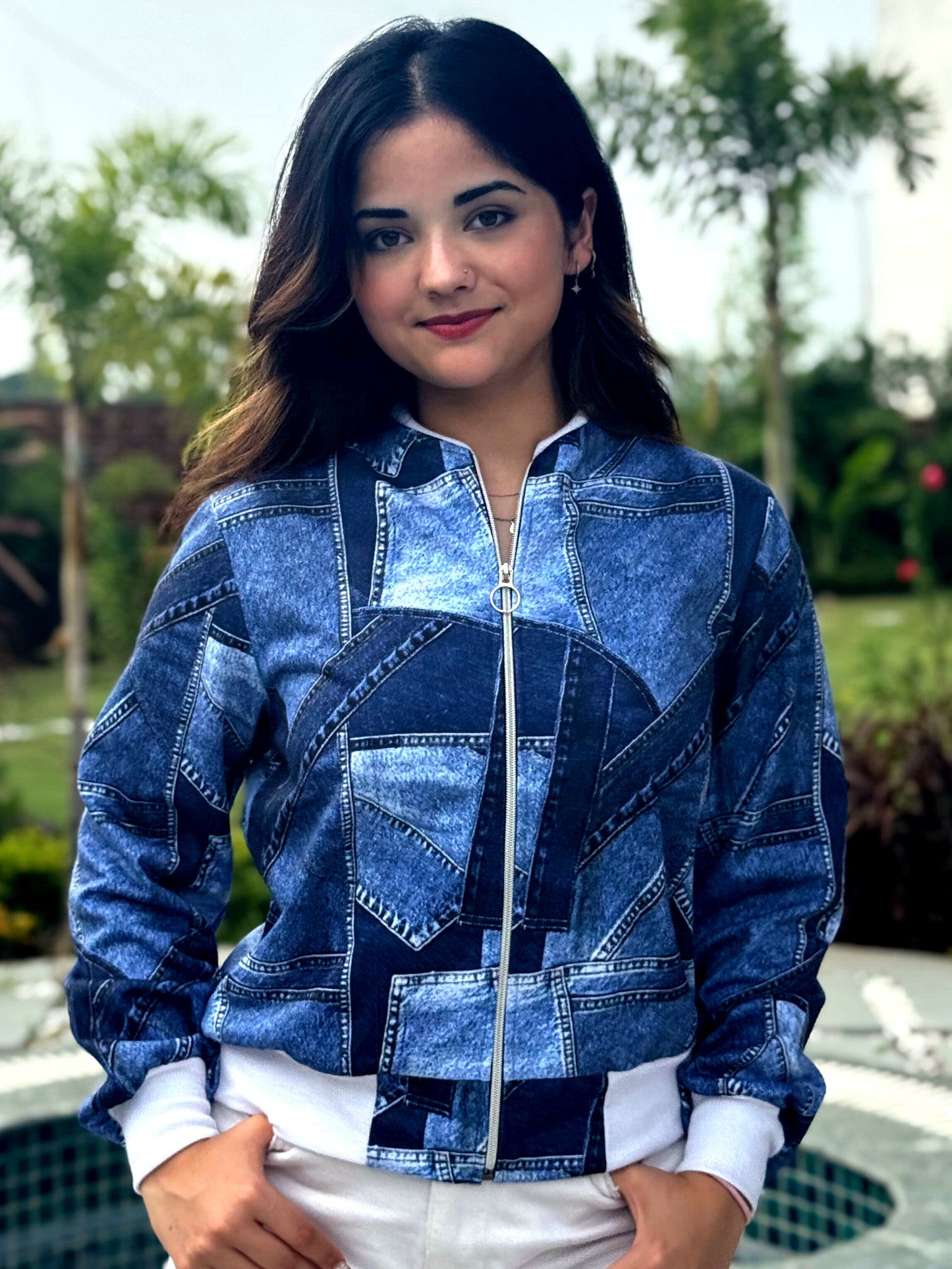 TANDUL Women Denim Patterned Jacket