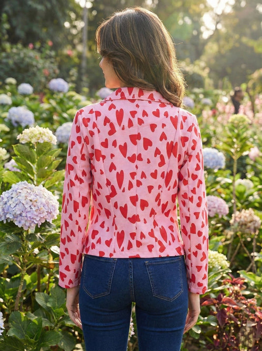 TANDUL Fleece Floral Print Coat