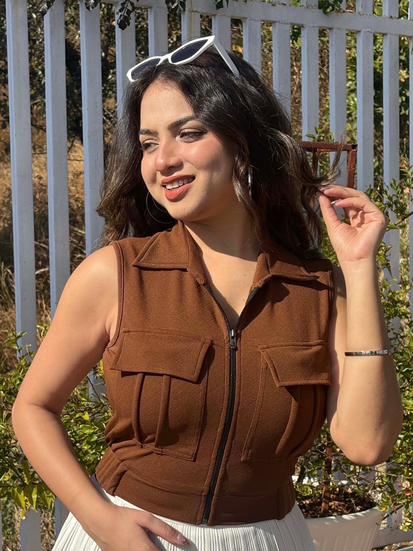 TANDUL Women Stylish Brown Top