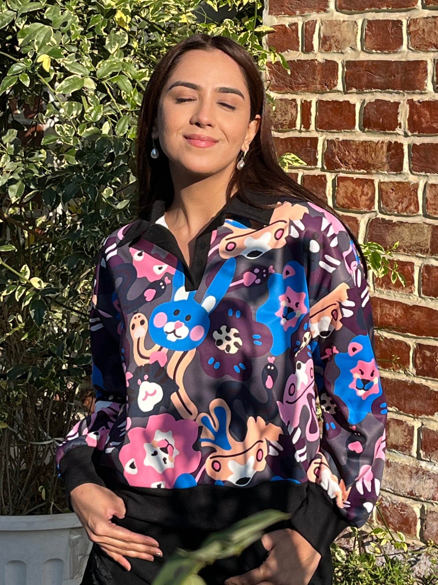 TANDUL Women Vibrant Multicolor Printed Sweatshirt