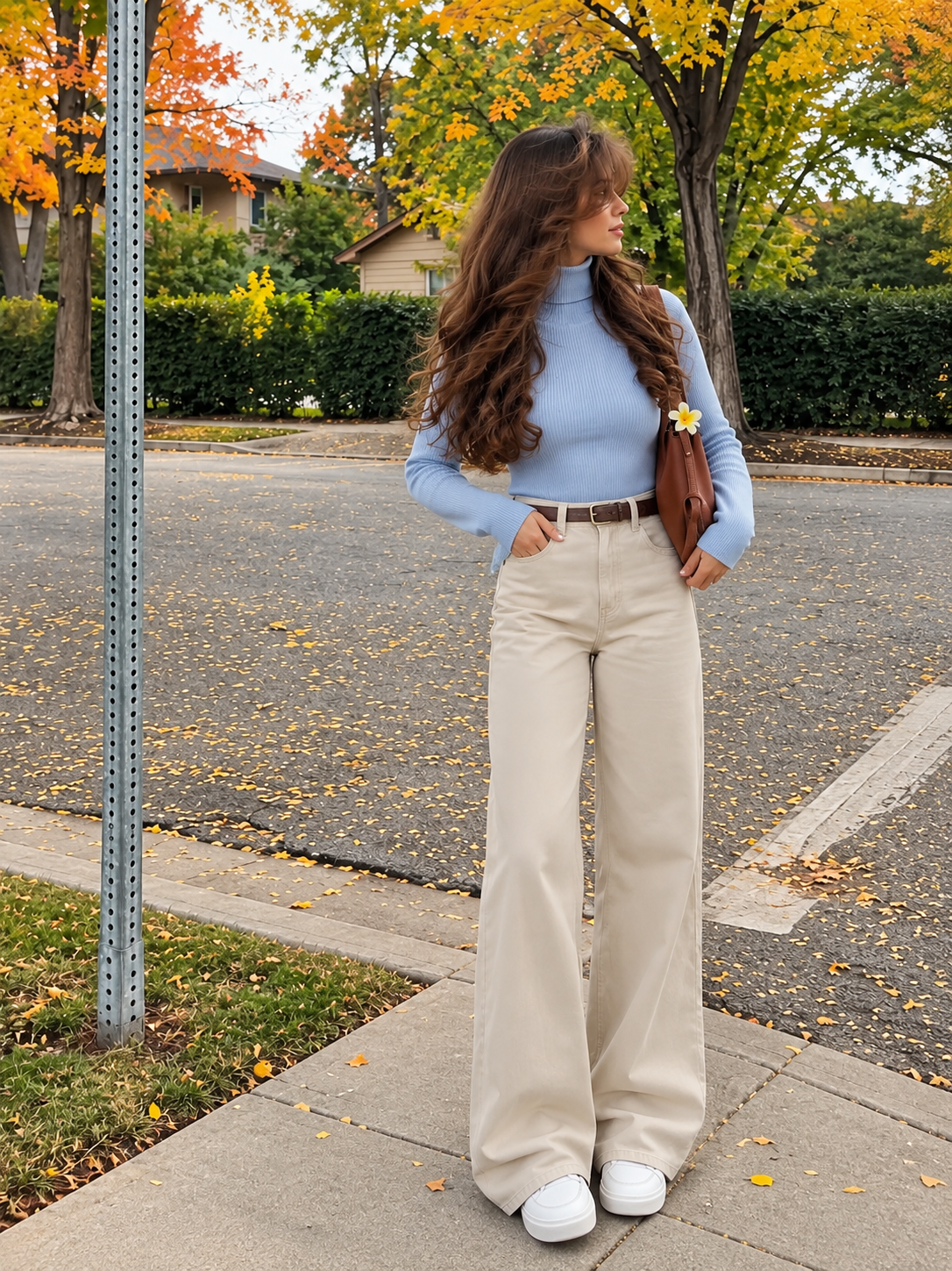 TANDUL Women Skyblue Fitted Roll-Neck Long Sleeve Sweater